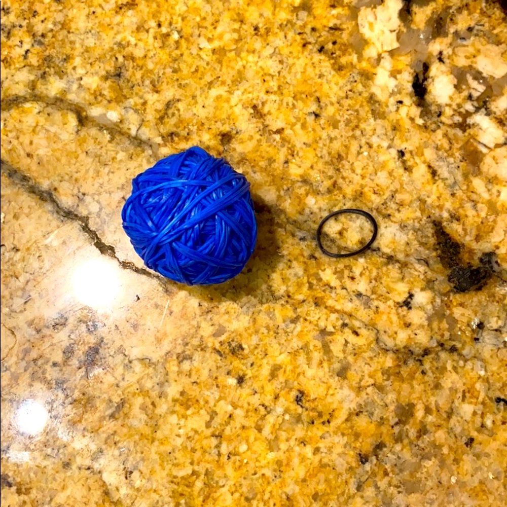 Blue Rubber Band Ball! 1 1/2 inches in diameter.